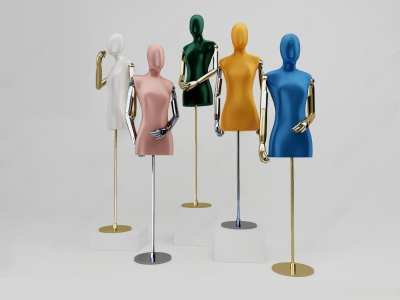 现代半身女模特3D模型下载